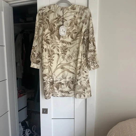 Studio McGee Cream and Brown Floral Long Sleeve Dress Tuckernuck - Picture 7 of 8